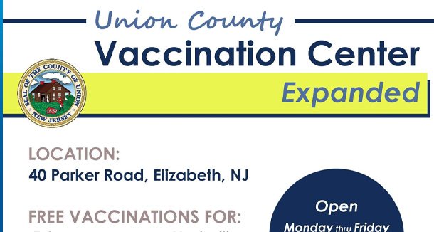  Freeholders Announce Expansion of County’s Vaccine Center in Elizabeth to Include Certain Eligible 